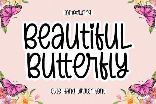 Beautiful Butterfly Font by Keithzo 