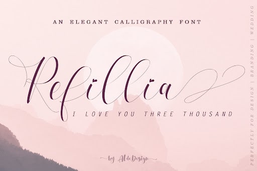 Refillia Calligraphy Font by aldedesign