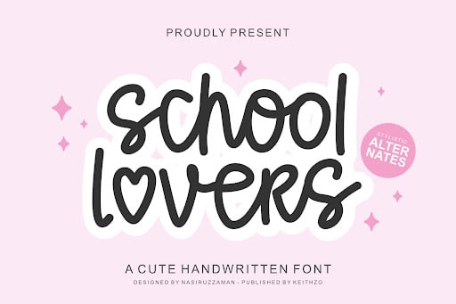 School Lovers Font by Keithzo