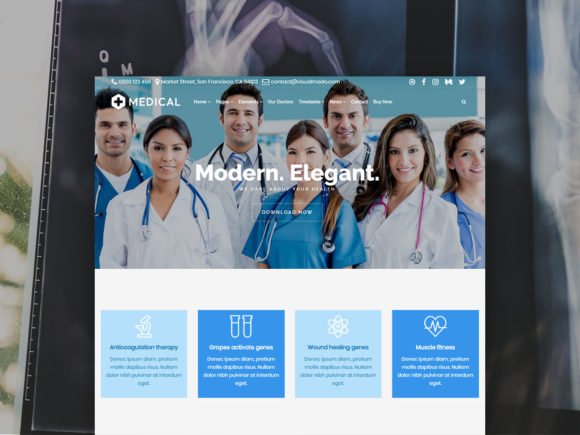 Medical WordPress theme with doctor image