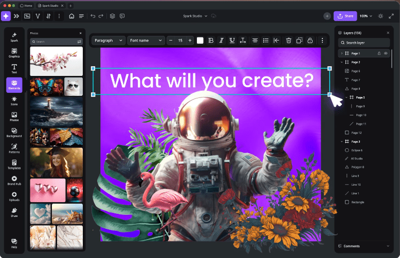 Creative Fabrica Studio interface for graphic design