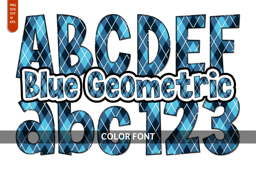 Featured image for Blue Geometric Font by Imagination Switch · Creative Fabrica