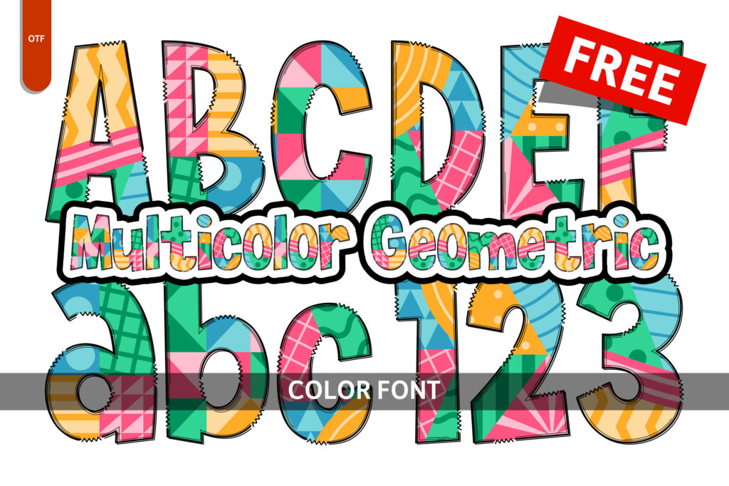Featured image for Multicolor Geometric Font by Imagination Switch · Creative Fabrica