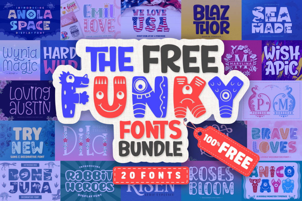 Featured image for The Free Funky Fonts Bundle Bundle