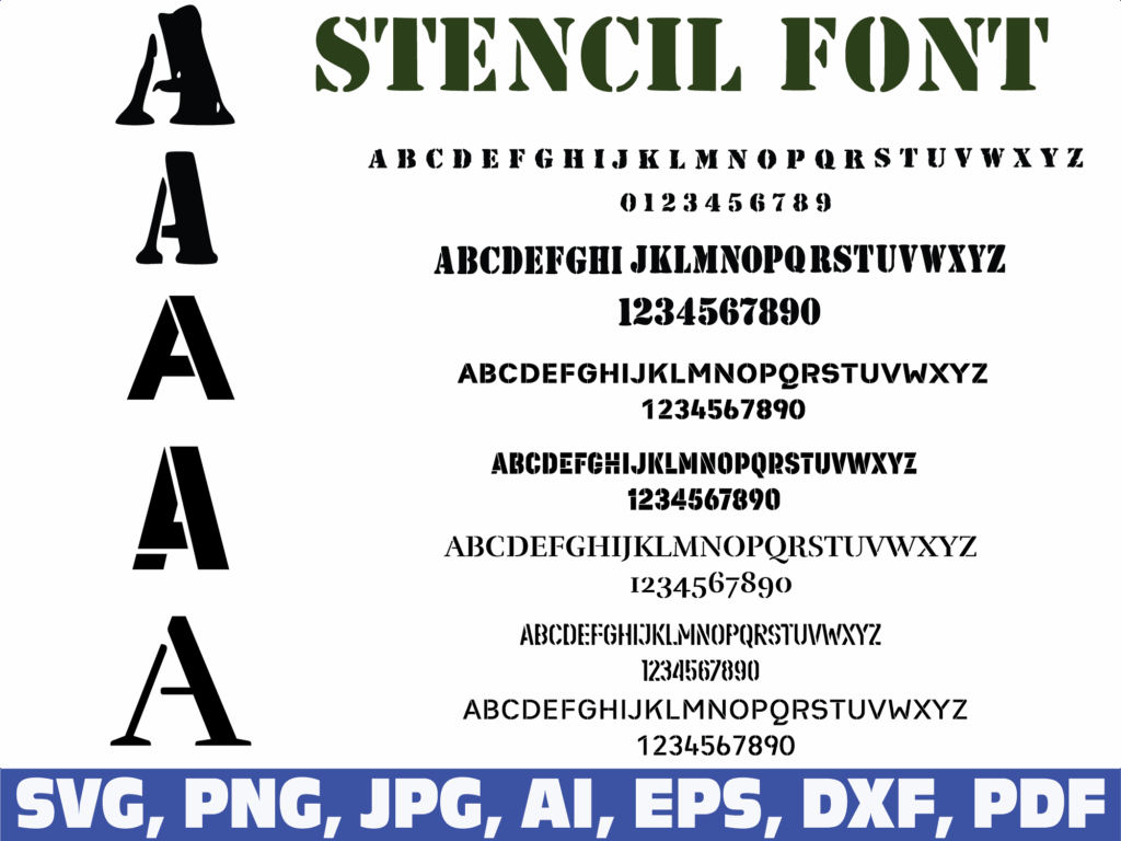 Featured image for Stencil Font Letters Graphic by Sofiamastery